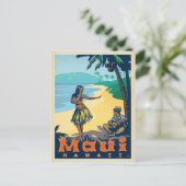 Carte Postale Maui | Hula Girl & Ukele (Debout devant)