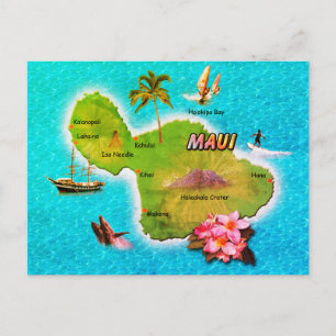 Carte Postale Maui Map