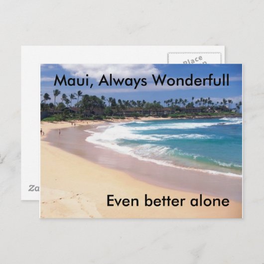 Carte Postale maui, Maui, Toujours Merveilleux, Encore mieux seu (Devant / Derrière)