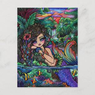 Carte postale Maui Mermaid Hawaiian Girl Imaginair