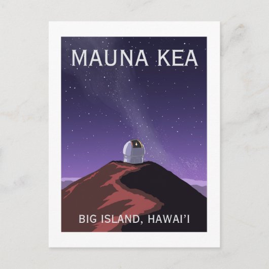 Carte Postale Mauna Kea Observatory Starry Sky Retro Poster  (Devant)