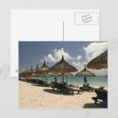 Carte Postale Maurice, Poste de Flacq. Scène de plage à la (Devant / Derrière)