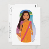 Carte postale mauricienne, indienne Matryoshka (Devant / Derrière)