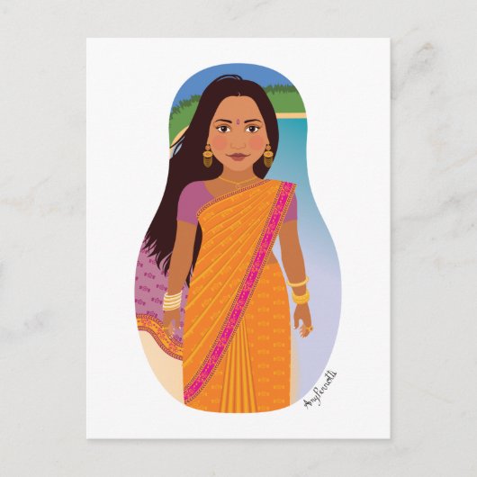 Carte postale mauricienne, indienne Matryoshka (Devant)
