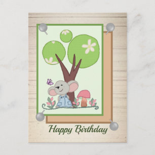 Carte Postale Maus unterm Baum