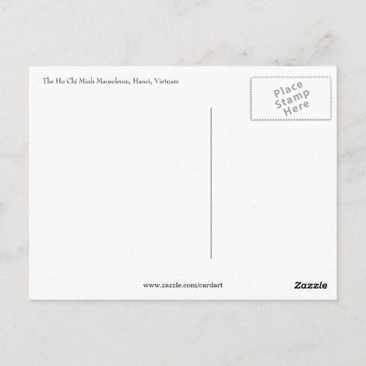 Carte Postale mausolée d'HCM (Dos)