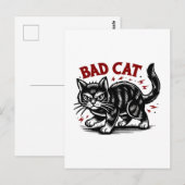 Carte Postale Mauvais Chat (Devant / Derrière)
