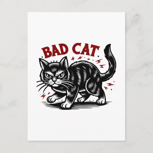 Carte Postale Mauvais Chat (Devant)