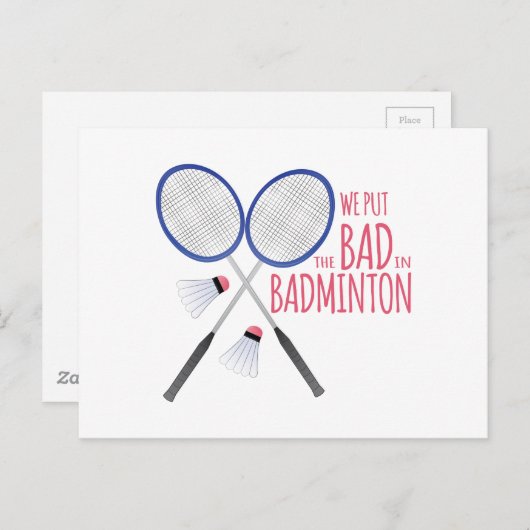 Carte Postale Mauvais Dans Badminton (Devant / Derrière)