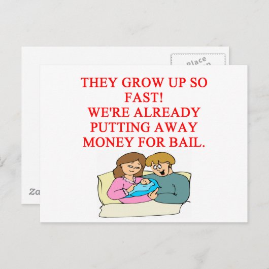 Carte Postale mauvaise blague de bébé (Devant / Derrière)