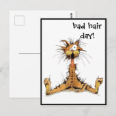 Carte postale - Mauvaise journée des cheveux ! (Devant / Derrière)