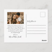 Carte Postale Mauve Merci Photo Collage Mariage Merci (Dos)