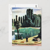 Carte Postale Max Beckmann - Mer avec peupliers, art (Devant / Derrière)