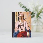 Carte Postale Max Beckmann peinture, Quappi en rose (Debout devant)