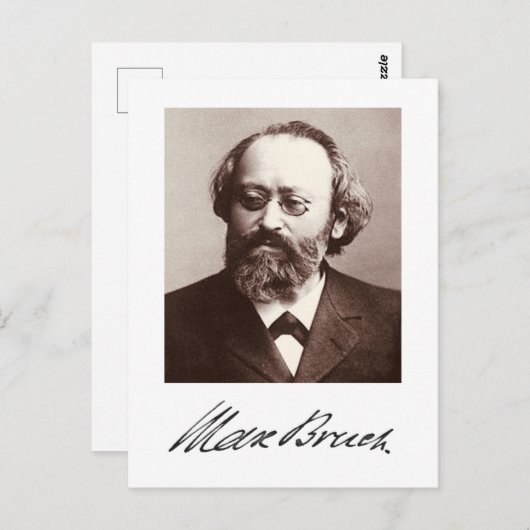 Carte Postale Max Bruch - signature (Devant / Derrière)