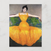 Carte Postale Max Kurzweil - Dame en robe jaune (Devant)