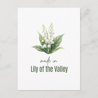 Carte Postale May Lily of the Valle Birth Flower Watercolor Art