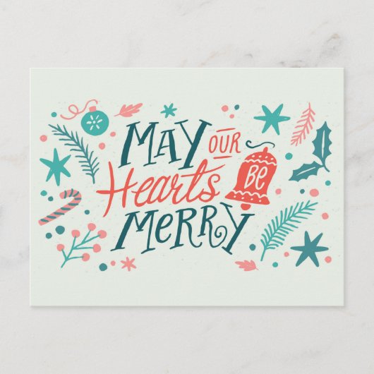 Carte Postale May Your Hearts be Merry Cute Christmas (Devant)