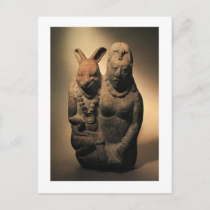 Carte Postale Maya Goodess Ixchel et son compagnon de lapin