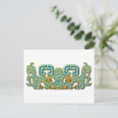 Carte Postale Mayan Jaguar-turquoise et or (Debout devant)
