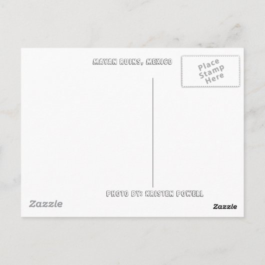 Carte Postale mayanruines (Dos)