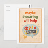 Carte Postale "Maybe Swearing Will Help" (Devant / Derrière)