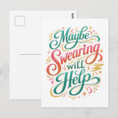 Carte Postale "Maybe Swearing Will Help" (Devant / Derrière)