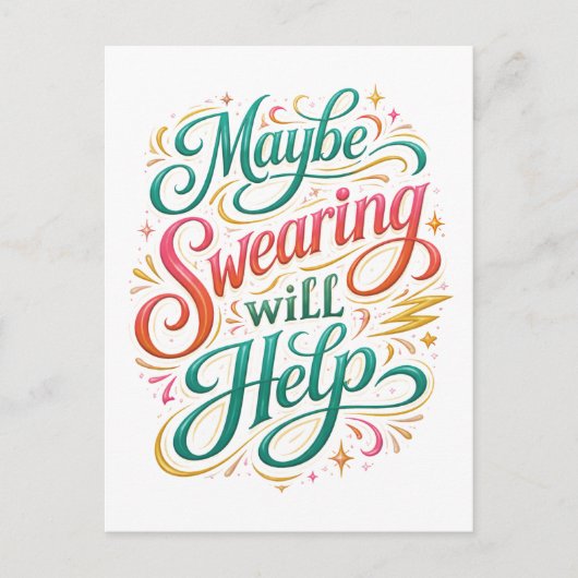 Carte Postale "Maybe Swearing Will Help" (Devant)