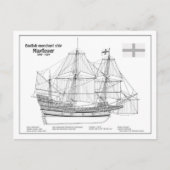 Carte Postale Mayflower - Plan directeur des navires BD (Devant)