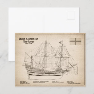 Carte Postale Mayflower - Plans de conception de navire SD
