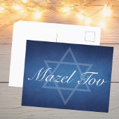 Carte Postale Mazel Tov Blue Star de David Custom Bar Mitzvah