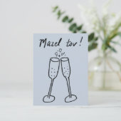 Carte Postale Mazel Tov Mariage Champagne Cheers Sketch Doodle (Debout devant)