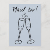 Carte Postale Mazel Tov Mariage Champagne Cheers Sketch Doodle (Devant)