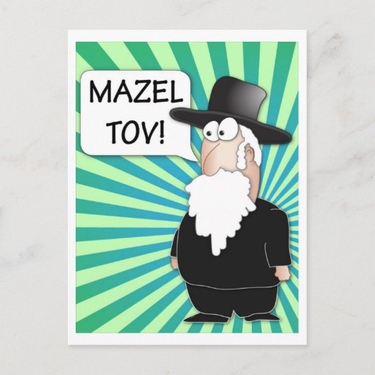Carte postale Mazel Tov - Rabbi juif (Devant)