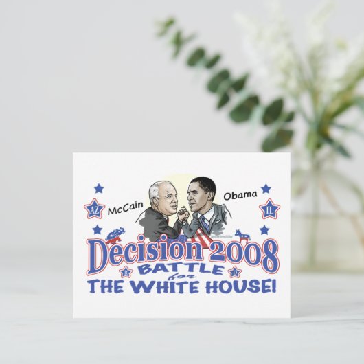 Carte Postale McCain contre Obama 2008 (Debout devant)