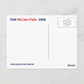 Carte postale McCain/Palin (Dos)