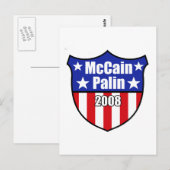 Carte Postale McCain Palin Shield (Devant / Derrière)
