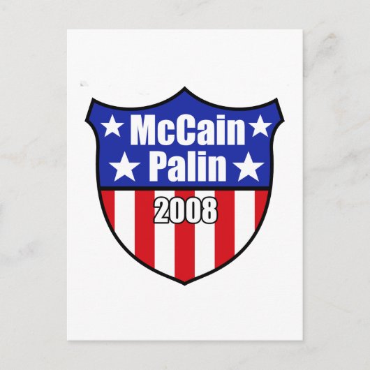 Carte Postale McCain Palin Shield (Devant)