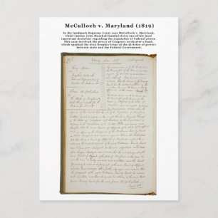 Carte Postale McCulloch c. Maryland, 17 U.S. 316 (1819)