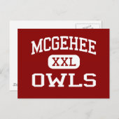 Carte Postale McGehee - Owls - Lycée - McGehee Arkansas (Devant / Derrière)