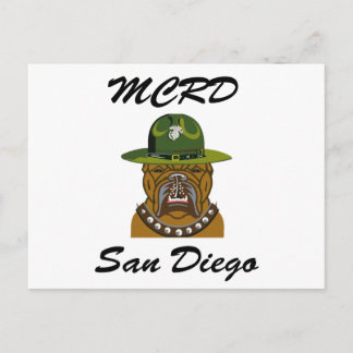 Carte Postale MCRD San Diego Devil Chien
