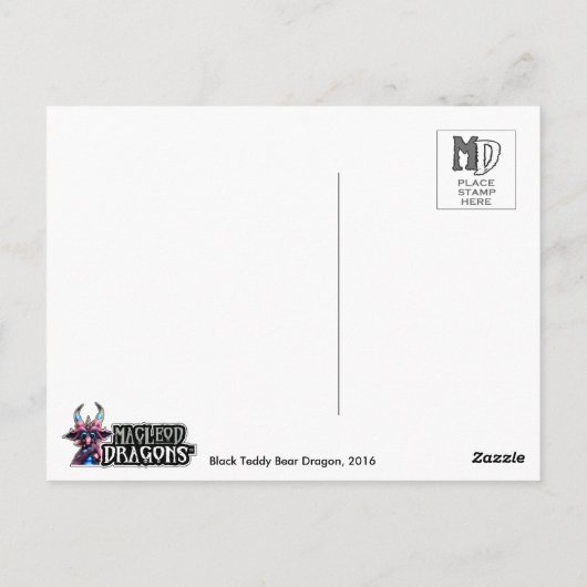 Carte Postale MD Black Teddy Dragon (Dos)
