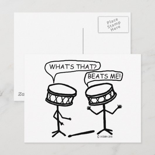 Carte Postale Me bat (Devant / Derrière)