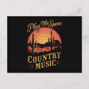 Carte Postale Me Jouer Certains Pays Musique Western Cowboy Vint
