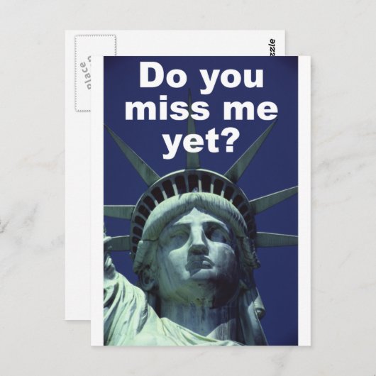 Carte Postale Me manquez-vous déjà ? (Liberty) (Devant / Derrière)