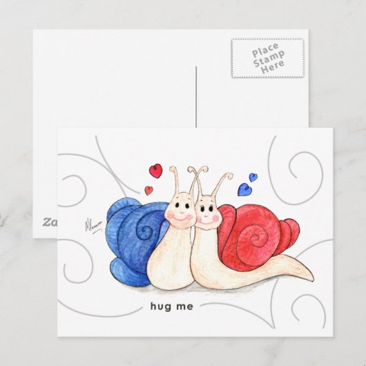 Carte Postale Me serrer (Devant / Derrière)