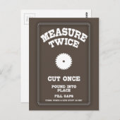 Carte Postale Measure Twice IV (Devant / Derrière)