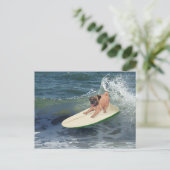 Carte Postale Mec surfeur Pug (Debout devant)