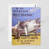 Carte Postale Mécanicien d'aviation (Devant / Derrière)