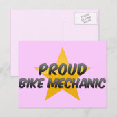 Carte Postale Mécanicien de vélo fier (Devant / Derrière)
